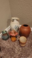 Group shot of all five pottery items