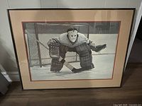 Overall view of framed Ken Danby hockey print