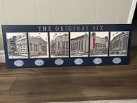Front view of NHL Original Six arena plaque showing full design and size context