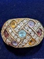 Top view showing coloured stones and pavé pattern