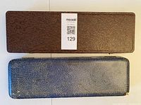 Closed brown and blue cases