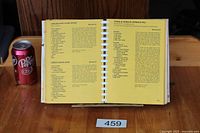 Book holder in use displaying open cookbook with soda can for scale