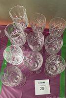 Top view showing goblets and tumblers arrangement