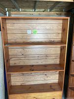 Front view of solid wood bookcase