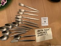 Overall view showing all flatware pieces and counts