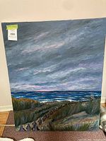 Front view of seascape painting showing complete composition