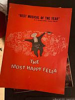Cover of The Most Happy Fella program showing title and award note
