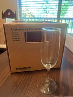 World Market storage box showing product information and one flute