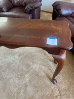 Top view showing veneered inlay and surface condition