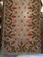 Full view of beaded table runner