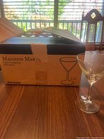 World Market Madison Martini 7.5 oz box with one glass displayed
