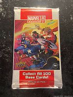 Front of sealed Marvel Annual 2021-22 trading card pack
