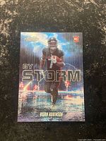 Front of Bijan Robinson By Storm rookie insert card