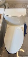 Top view of Kohler Veil toilet with closed seat