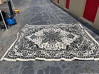 Full view of rug laid flat showing overall pattern and size