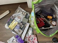 Overall view of clear zip bag and insulated bag with contents