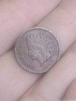 Obverse of 1907 Indian Head cent showing Liberty and date