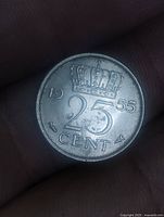 Reverse side with crowned 25 CENT and date 1955