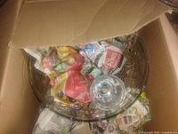 Punch bowl and contents packed in box
