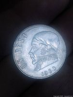 Obverse of 1980 Un Peso coin showing bust of José María Morelos and date