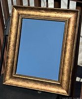 Front view of rectangular mirror showing full frame and glass