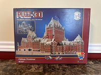 Front of box showing Puzz 3D Château Frontenac 686-piece puzzle