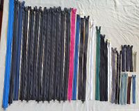 Overview of all zippers aligned by length and color