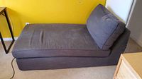 Full side view of one grey IKEA Kivik chaise lounge