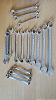 All wrenches laid out to show quantity and size variation
