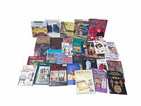 Group overhead shot showing full assortment of books