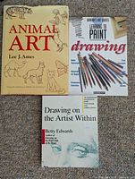 All three art instruction books front covers visible