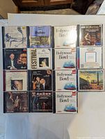 Overview showing all 16 classical CDs laid out in four-by-four grid