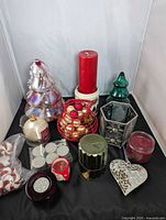 Full assortment arranged on black surface showing all items