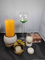 Group view of all candle holders and candles