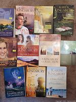 All ten paperback books laid out showing covers and titles