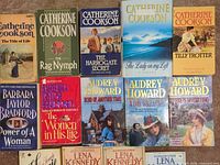 Front covers of Catherine Cookson, Bradford and Howard titles