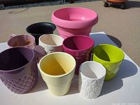 Group shot of all pots showing colours, sizes and textures