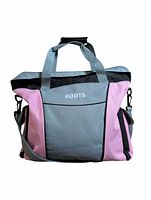 Front view showing colors, front zip pocket, Roots logo