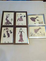 All six framed prints laid out together