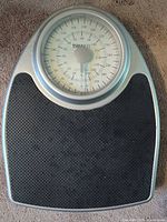Top view of scale showing platform and dial