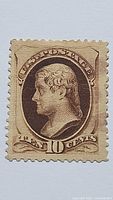 Front view of 10¢ Thomas Jefferson stamp