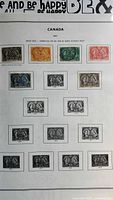Full album page showing six 1897 Jubilee stamps and blank placeholders