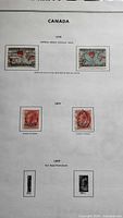 Album page showing all four Canadian stamps from 1898-1899