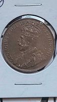 Obverse of 1920 Canada 1 cent showing King George V bust