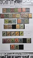 Full album page showing all 38 German inflation stamps