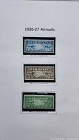 Overall sheet showing three 1926-27 airmail stamps