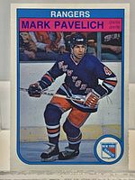 Front view of the 1982-83 O-Pee-Chee #231 Mark Pavelich hockey card