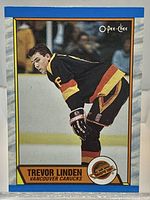 Front view of 1989-90 O-Pee-Chee Trevor Linden rookie card