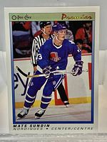 Front view of 1990-91 O-Pee-Chee Premier #114 Mats Sundin rookie card