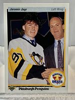Front of 1990-91 Upper Deck #356 Jaromir Jagr rookie card